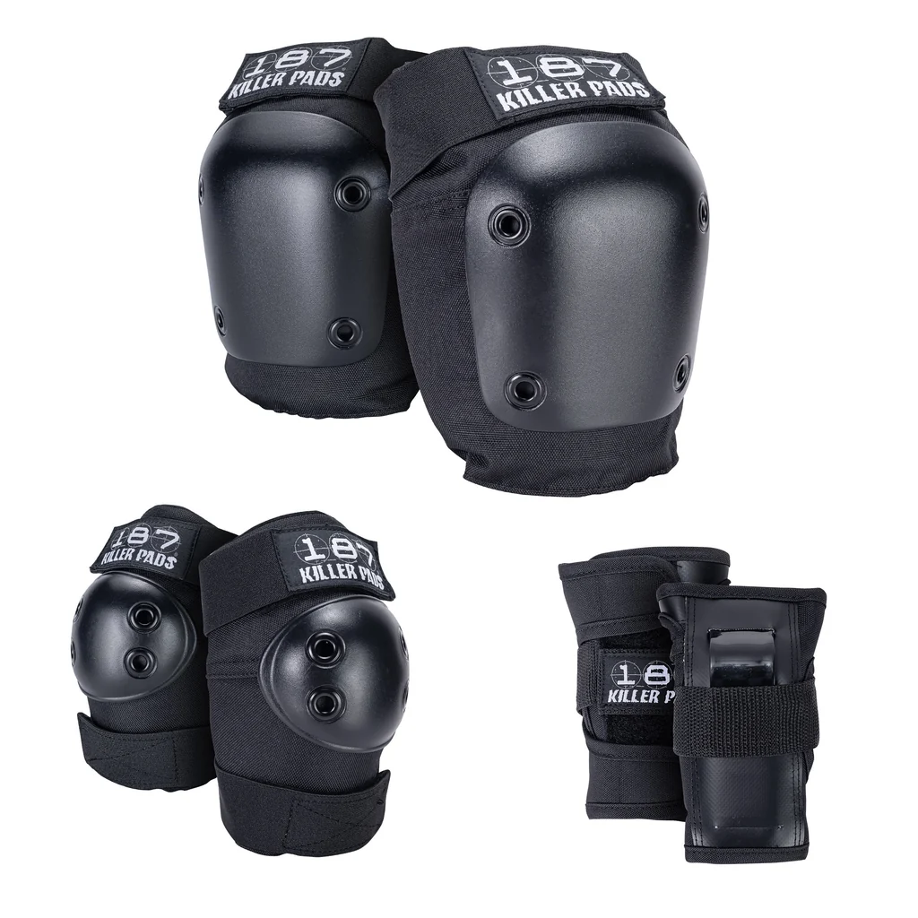 187 KILLER PADS SIX PACK ブラック S/M｜膝・肘・手首プロテクター3点セット